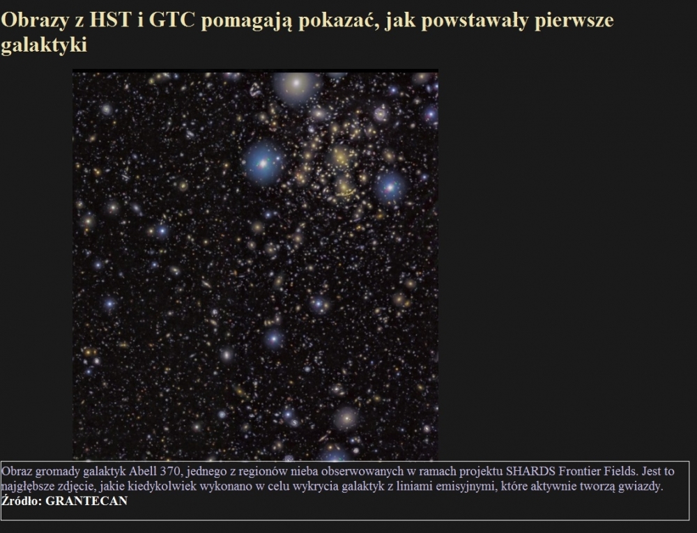 Obrazy z HST i GTC pomagają pokazać, jak powstawały pierwsze galaktyki.jpg