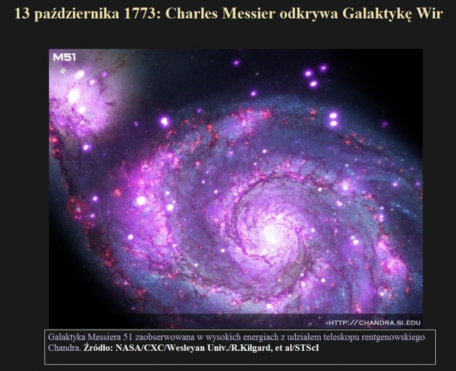 13 października 1773 Charles Messier odkrywa Galaktykę Wir.jpg