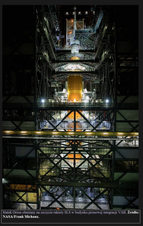 Rakieta SLS połączona ze statkiem Orion. Start misji Artemis 1 w lutym7.jpg