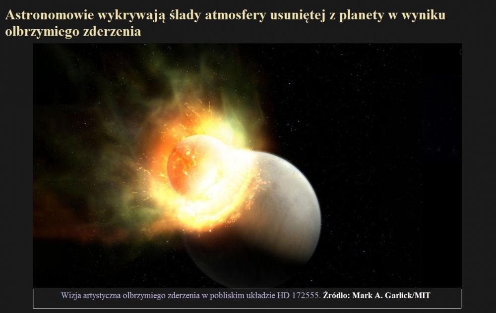 Astronomowie wykrywają ślady atmosfery usuniętej z planety w wyniku olbrzymiego zderzenia.jpg