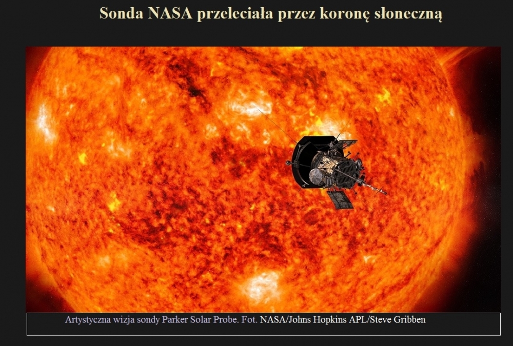 Sonda NASA przeleciała przez koronę słoneczną.jpg