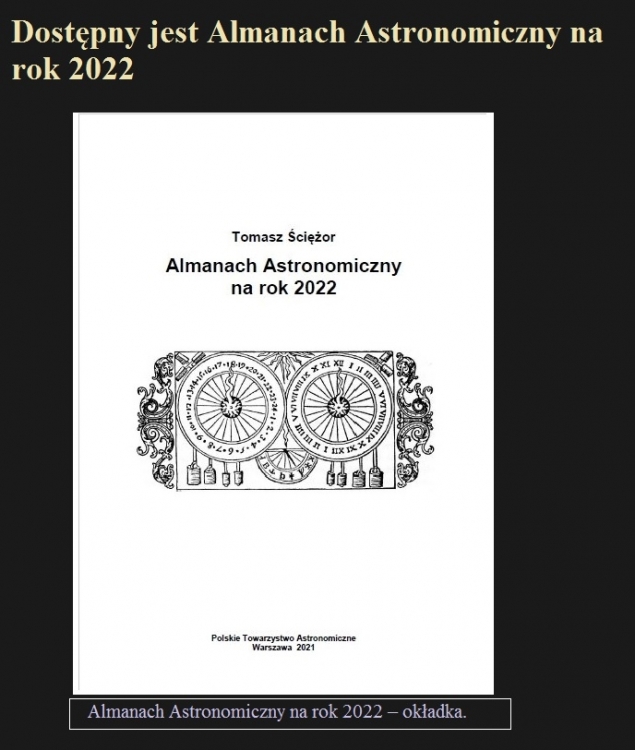 Dostępny jest Almanach Astronomiczny na rok 2022.jpg