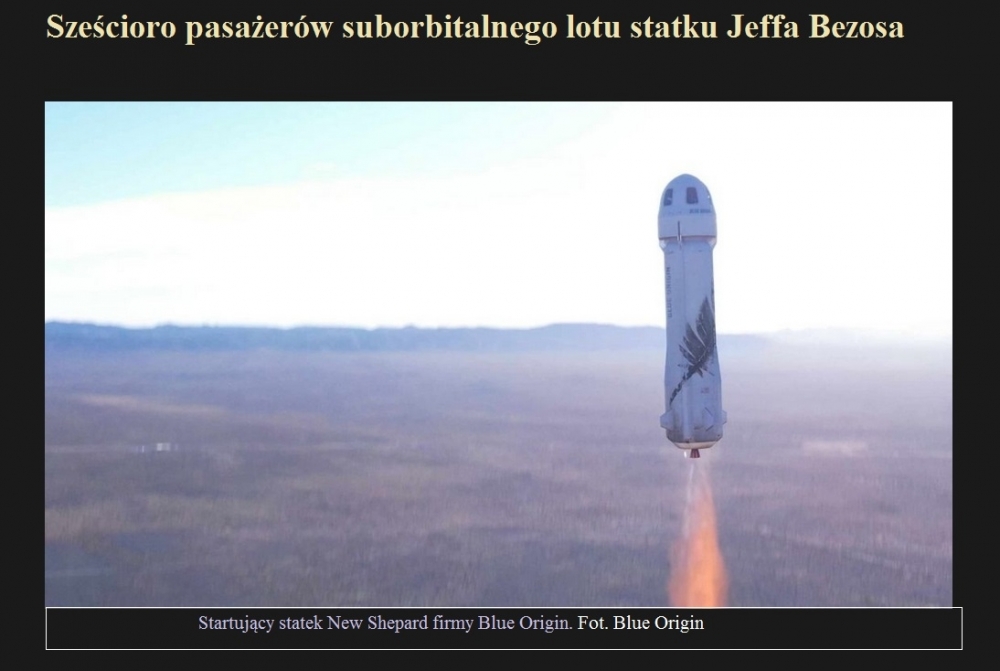 Sześcioro pasażerów suborbitalnego lotu statku Jeffa Bezosa.jpg
