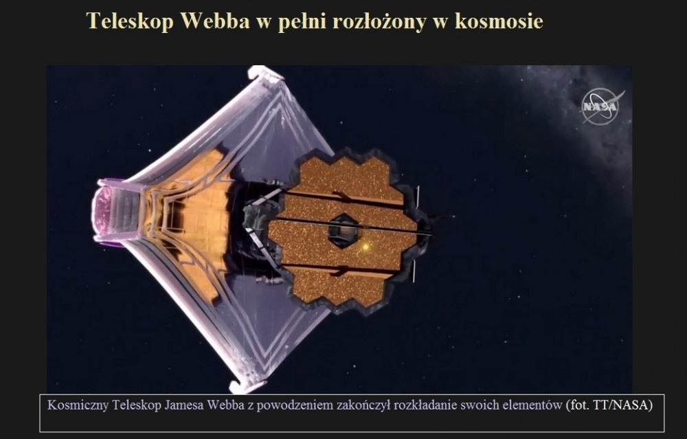 Teleskop Webba w pełni rozłożony w kosmosie.jpg