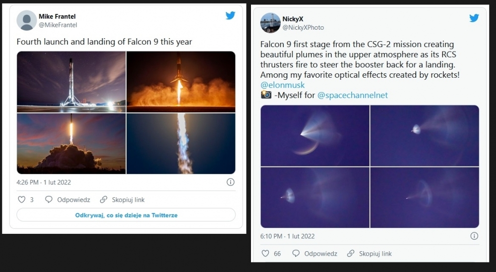 Spektakularny lot rakiety Elona Muska na wieczornym niebie2.jpg