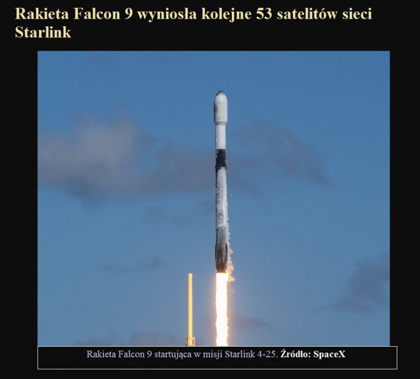 Rakieta Falcon 9 wyniosła kolejne 53 satelitów sieci Starlink.jpg
