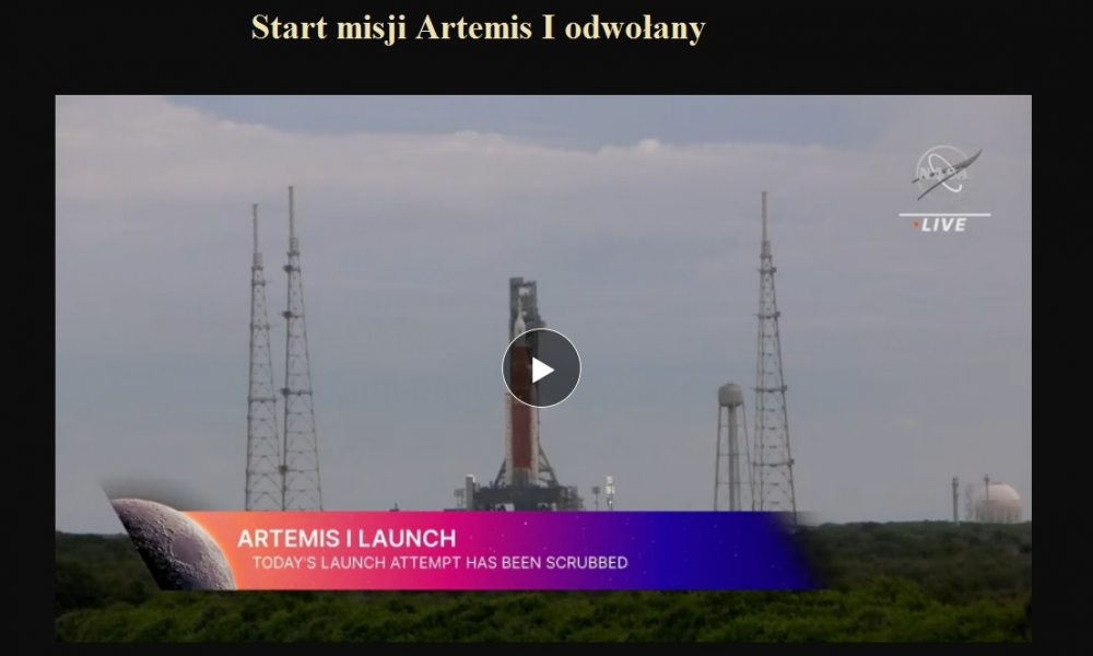 Start misji Artemis I odwołany.jpg