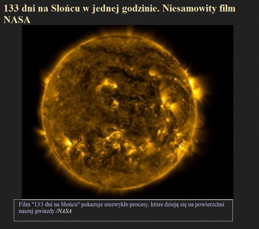 133 dni na Słońcu w jednej godzinie. Niesamowity film NASA.jpg