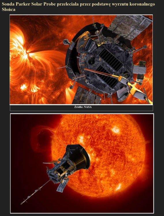 Sonda Parker Solar Probe przeleciała przez podstawę wyrzutu koronalnego Słońca.jpg