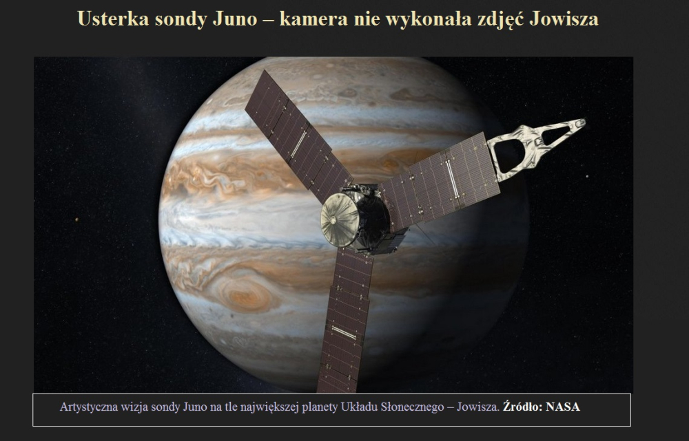 Usterka sondy Juno – kamera nie wykonała zdjęć Jowisza.jpg