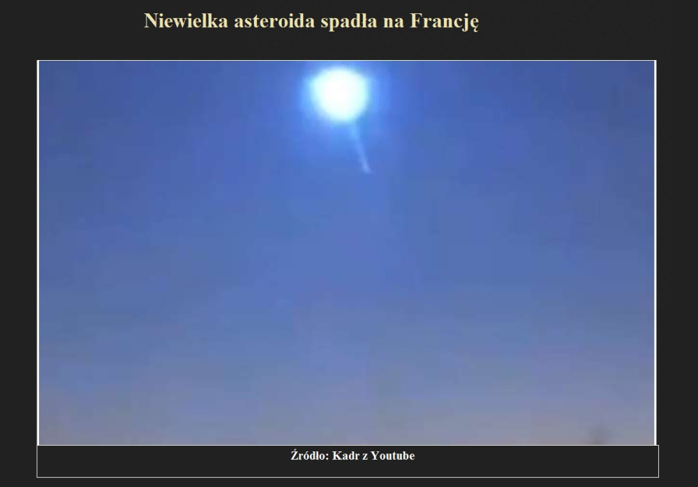 Niewielka asteroida spadła na Francję.jpg