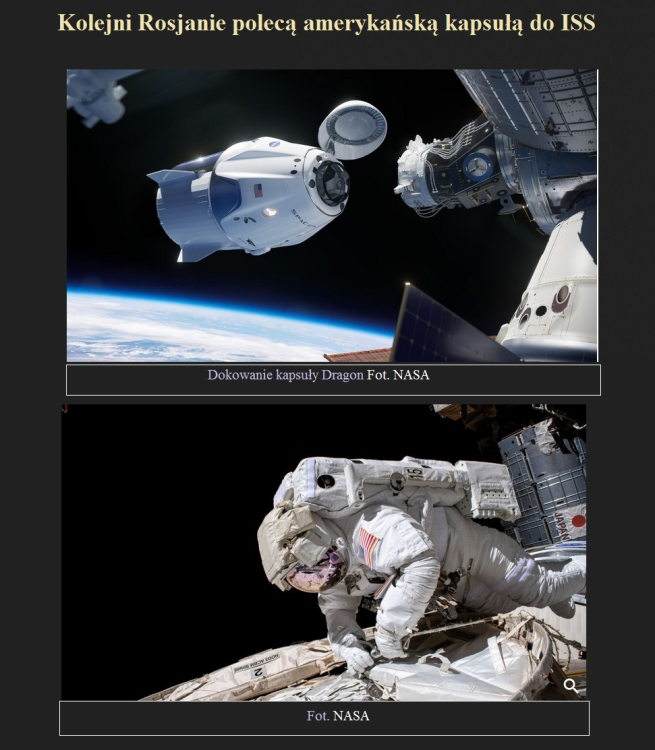 Kolejni Rosjanie polecą amerykańską kapsułą do ISS.jpg