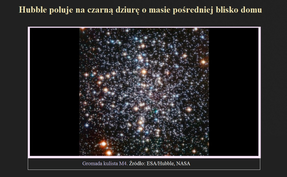 Hubble poluje na czarną dziurę o masie pośredniej blisko domu.jpg