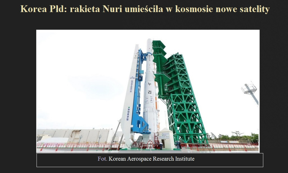 Korea Płd rakieta Nuri umieściła w kosmosie nowe satelity.jpg