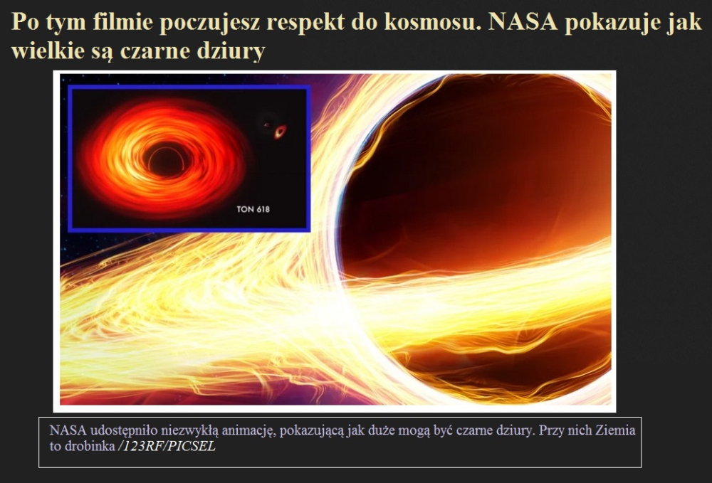 Po tym filmie poczujesz respekt do kosmosu. NASA pokazuje jak wielkie są czarne dziury.jpg