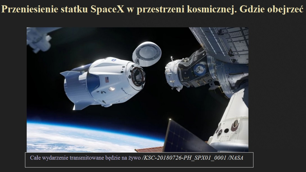 Przeniesienie statku SpaceX w przestrzeni kosmicznej. Gdzie obejrzeć.jpg