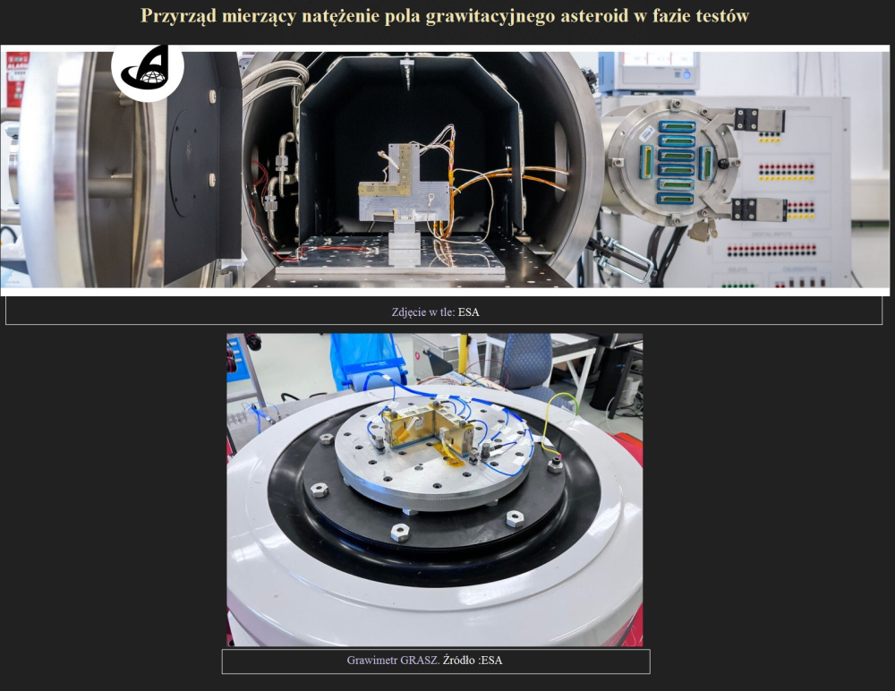 Przyrząd mierzący natężenie pola grawitacyjnego asteroid w fazie testów.jpg