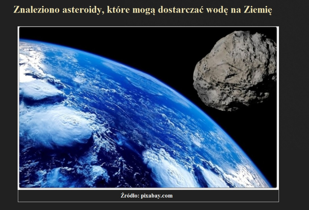 Znaleziono asteroidy, które mogą dostarczać wodę na Ziemię.jpg