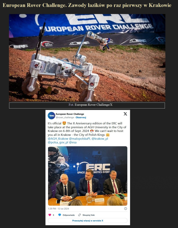 European Rover Challenge. Zawody łazików po raz pierwszy w Krakowie.jpg