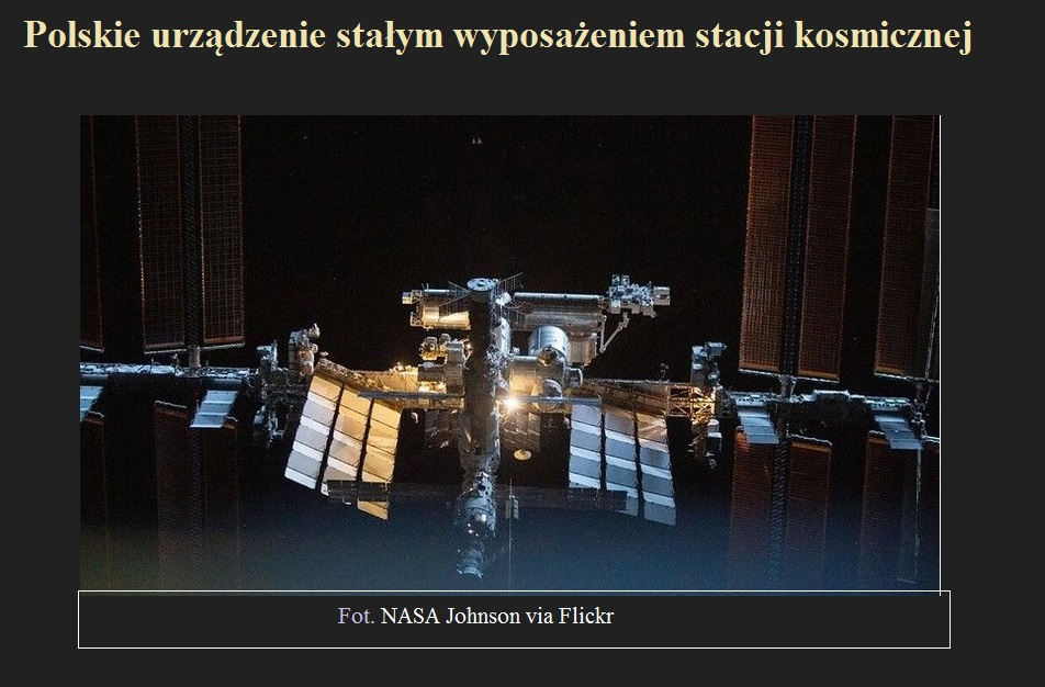 Polskie urządzenie stałym wyposażeniem stacji kosmicznej.jpg