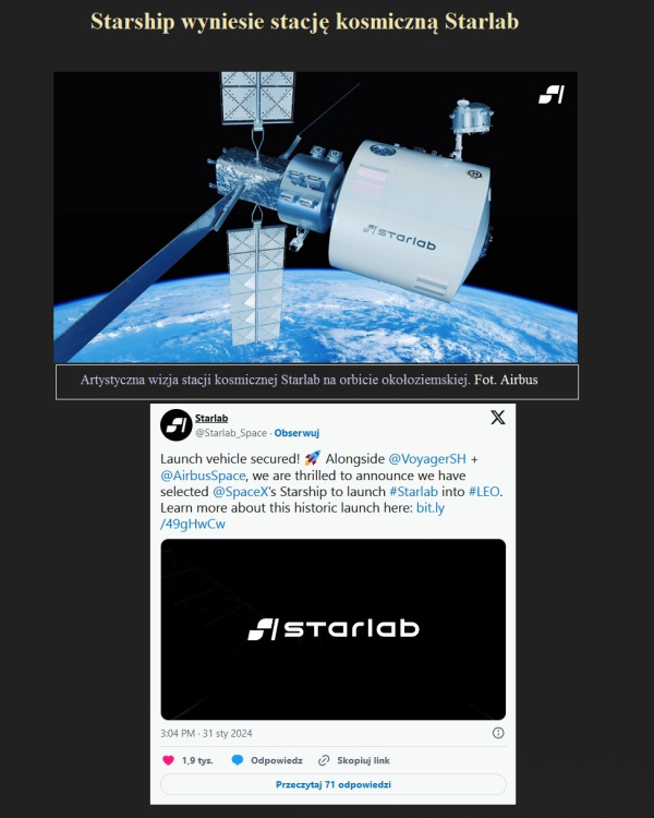 Starship wyniesie stację kosmiczną Starlab.jpg