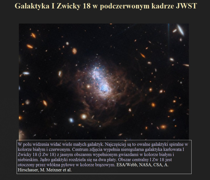 Galaktyka I Zwicky 18 w podczerwonym kadrze JWST.jpg