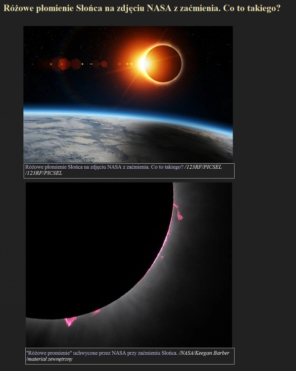 Różowe płomienie Słońca na zdjęciu NASA z zaćmienia. Co to takiego.jpg