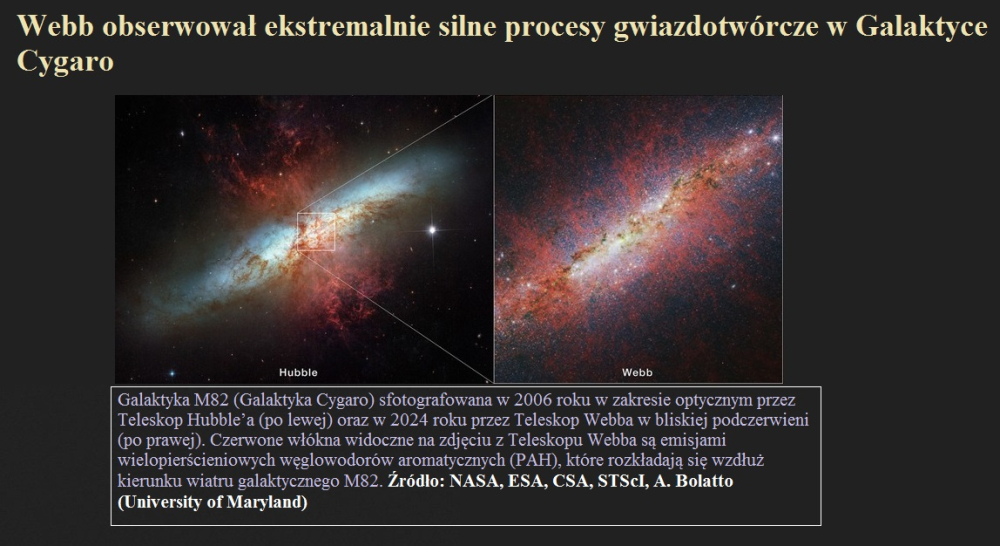 Webb obserwował ekstremalnie silne procesy gwiazdotwórcze w Galaktyce Cygaro.jpg